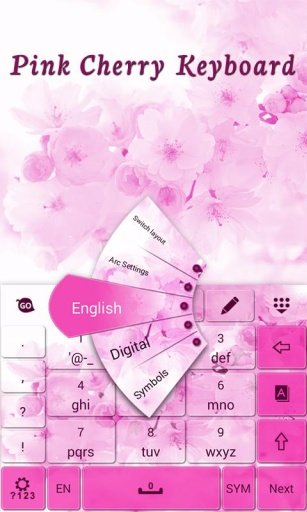 Pink Cherry GO Keyboard Theme截图1