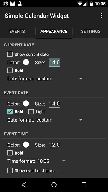 简单日历小部件截图4