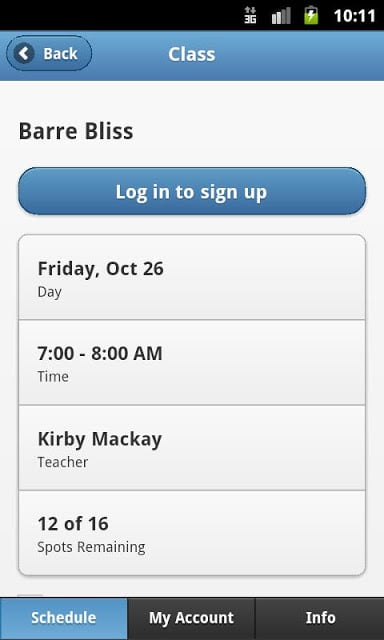 Barre Bliss Schedule App截图2