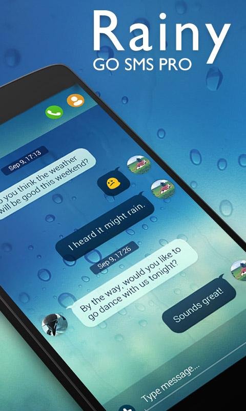 (FREE) GO SMS PRO RAINY THEME截图10