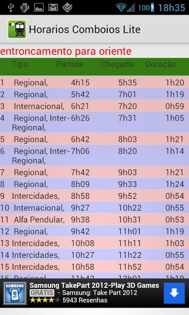 Train Schedule Lite Portugal截图1