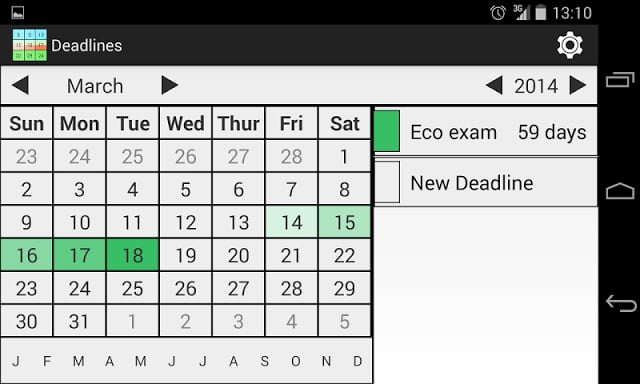 Deadlines Calendar Free截图2