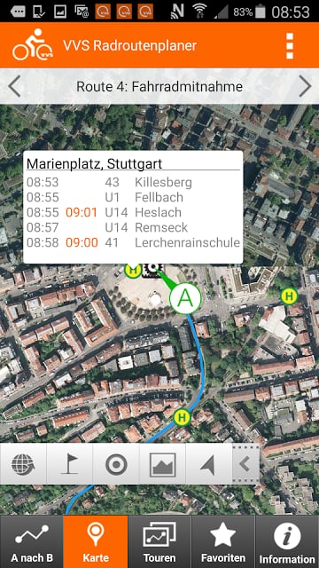 VVS Radroutenplaner截图3