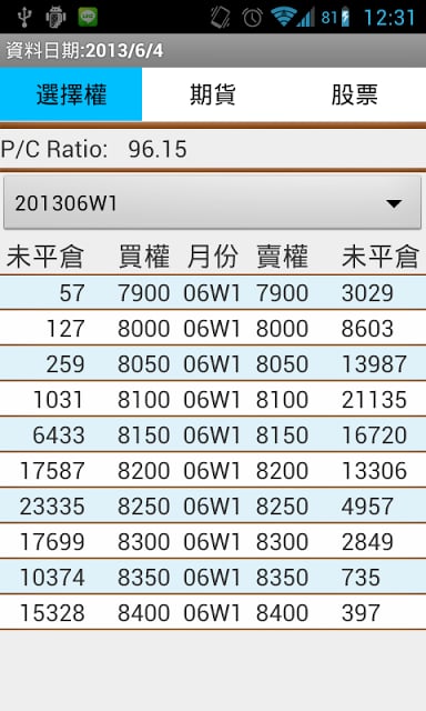 未平仓查询截图2