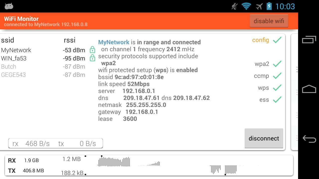 Wifi监控:WiFi Monitor Free截图2