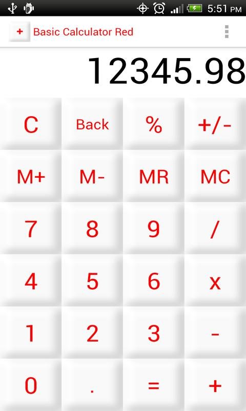 Basic Calculator Red截图3