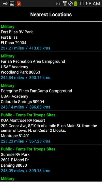Military Campgrounds RV Parks截图11