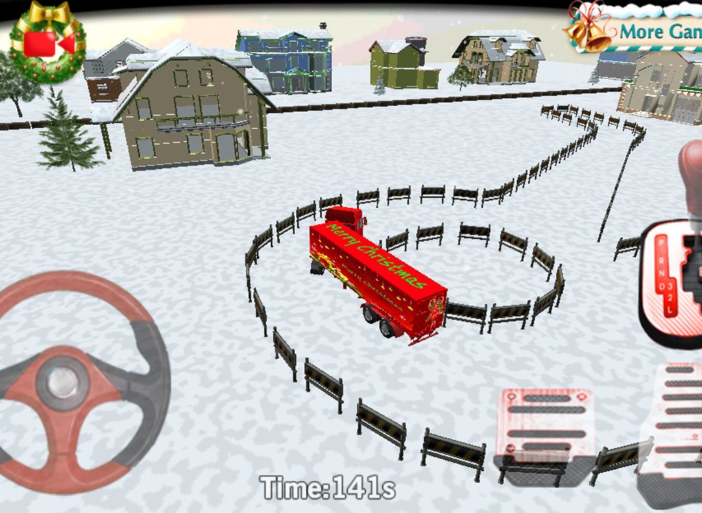 3D圣诞卡车停车场  Christmas Truck Parking截图11