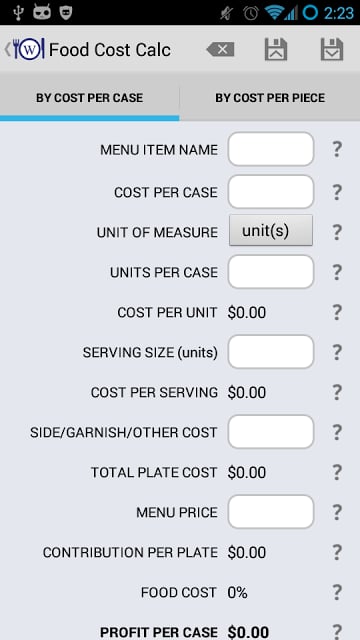 Windsor Food Cost Calcul...截图5