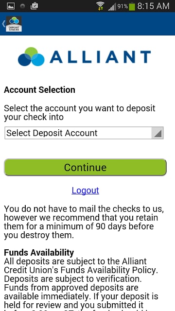 Alliant Mobile Deposit截图3