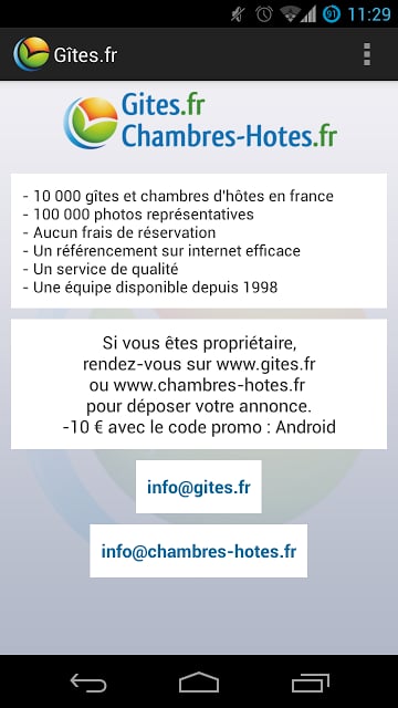 G&icirc;tes et Chambres d'h&ocirc;tes截图1