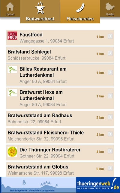 Bratwurst-App f&uuml;r Th&uuml;ringen截图1