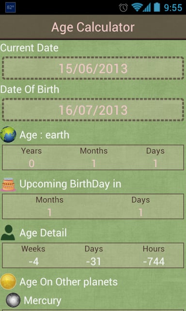 Age Calculator (Planets)截图1