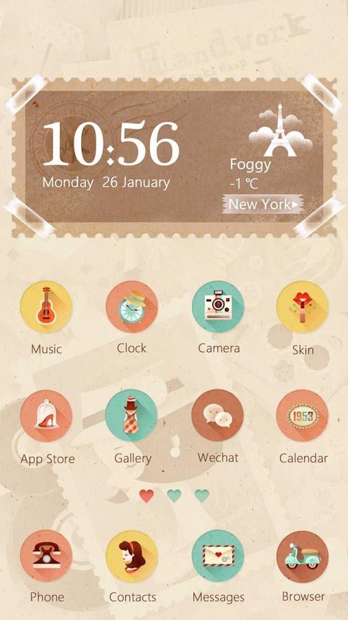 She&amp;He Hola Launcher Theme截图2