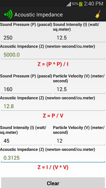 Ohms Acoustic Law Calculator截图3