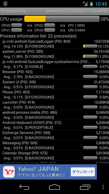 CPU Usage&amp; Process List ...截图1