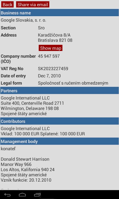 Slovak Business Register截图5