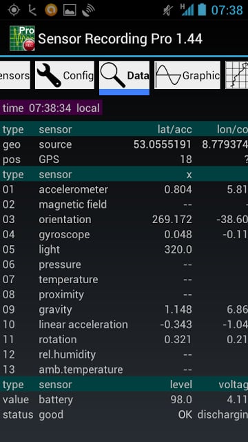 Sensor Recording Lite 1.59截图8