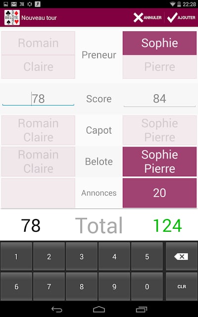 Score Belote Camera截图1