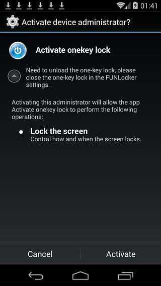 Activate onekey lock截图1