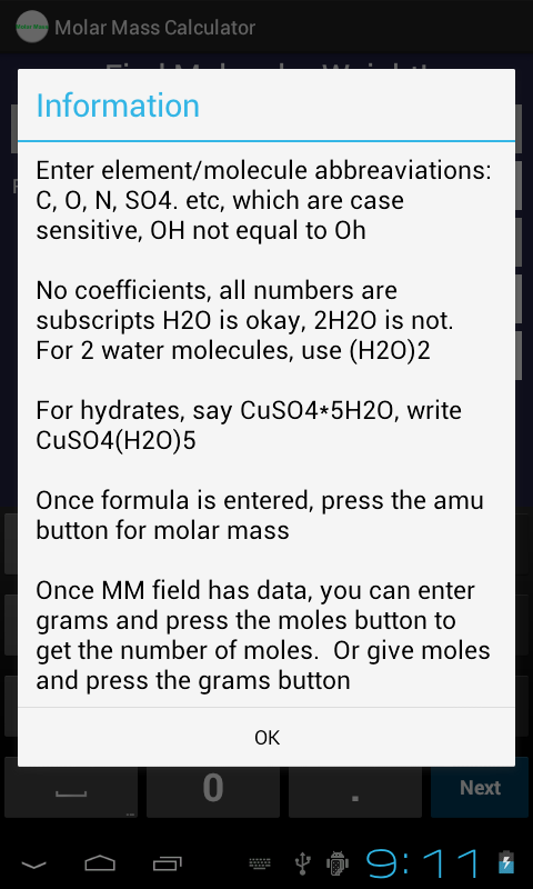 Molar Mass Calculator截图4