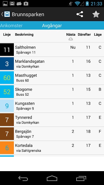 Tidtabellen V&auml;st截图5