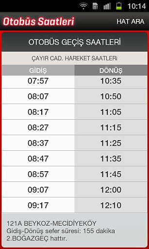 Otobüs Saatleri截图3