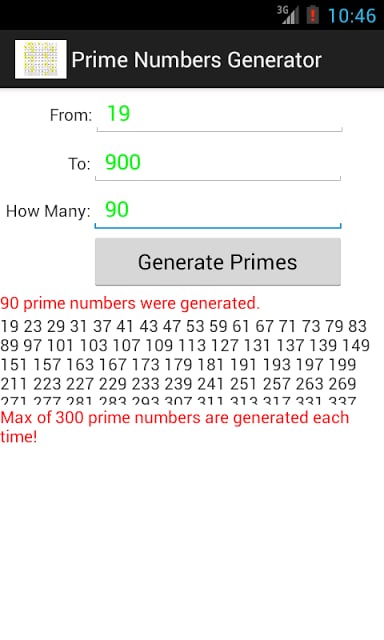 Prime Numbers Generator截图1