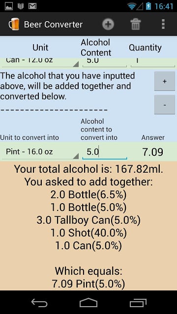 Alcohol &amp; Beer Converter截图3