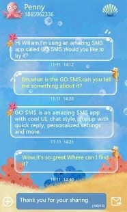 GO SMS Pro Sea World ThemeEX截图2