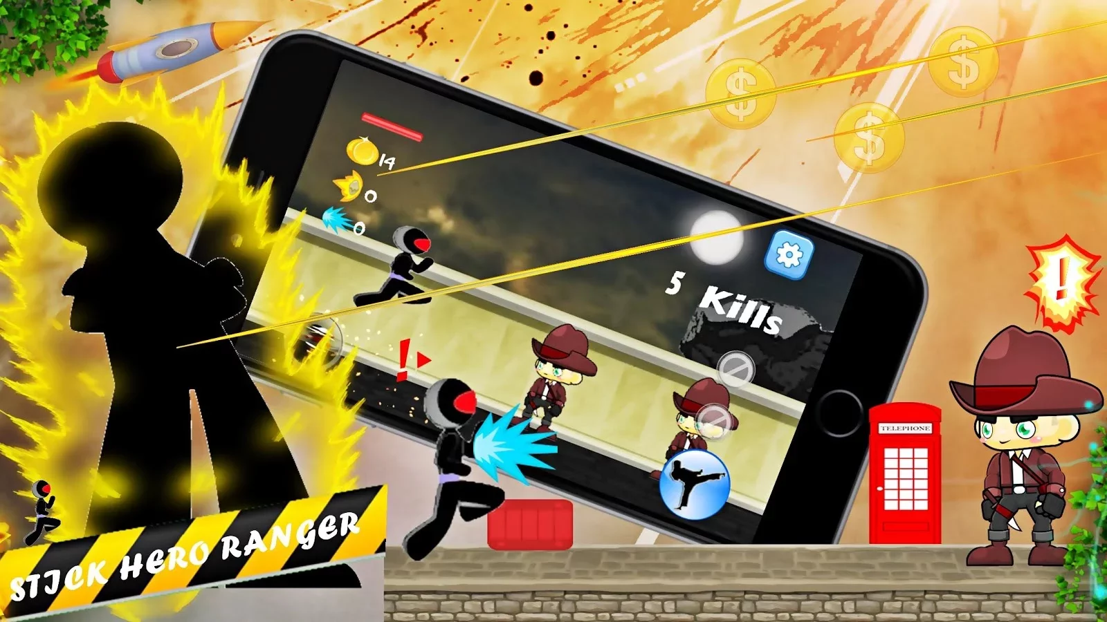 Stick Hero Rangers Fighting截图2