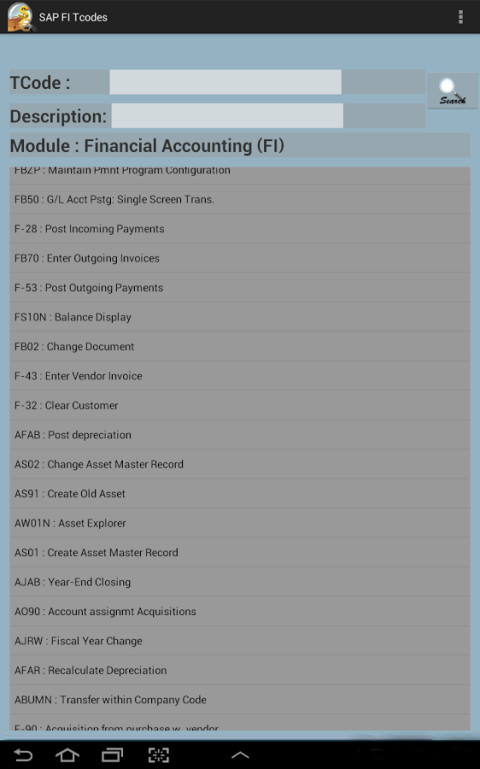 SAP FI Tcode with Screen...截图2