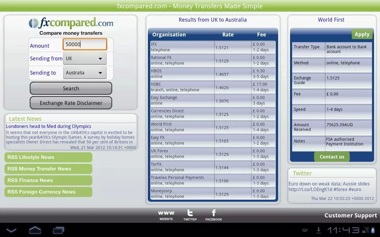 Compare Foreign Currency Xfers截图2