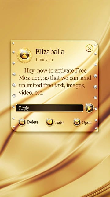 (FREE) GO SMS PURE GOLD THEME截图2