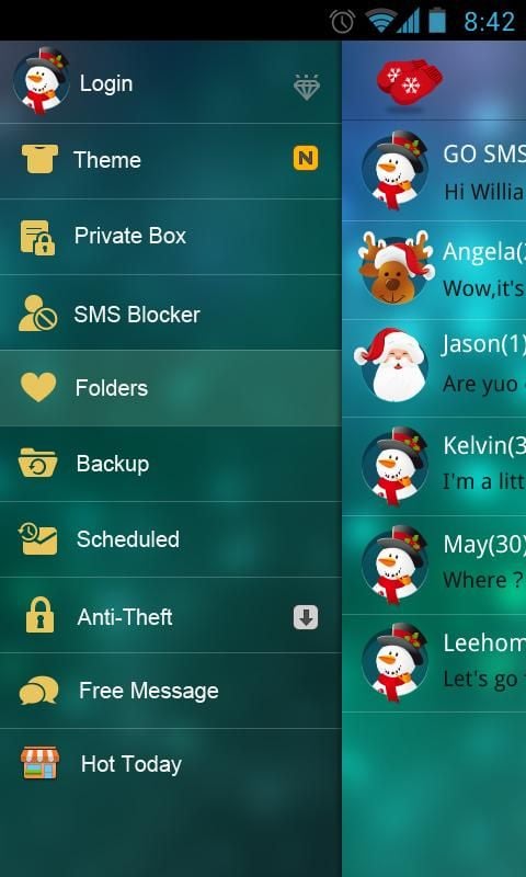 GOSMS Colorful Christmas Theme截图2