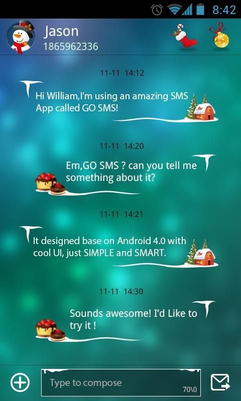 GOSMS Colorful Christmas Theme截图3