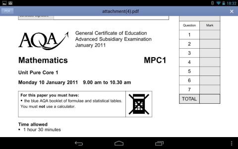 C1 2011 AQA Maths Past Papers截图4