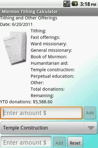 Mormon Tithing Calculator截图1