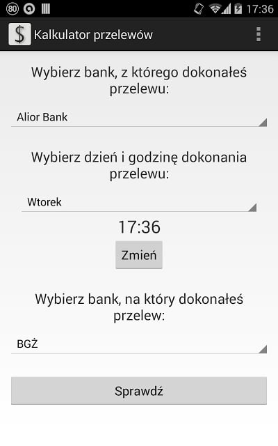 Kalkulator przelew&oacute;w截图4