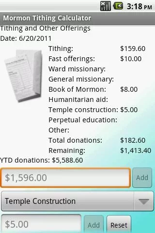 Mormon Tithing Calculator截图2