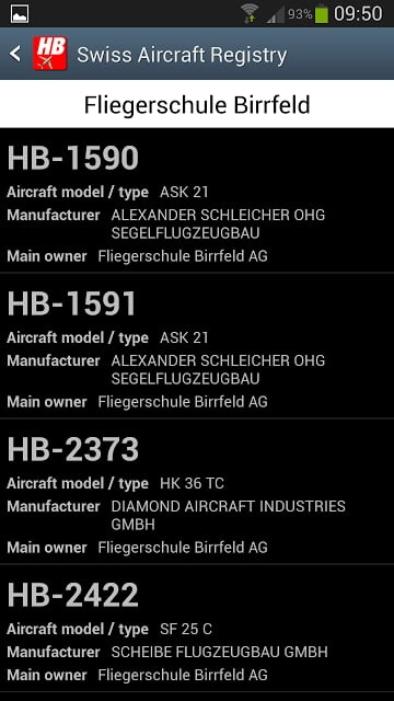 Swiss Aircraft Registry截图4