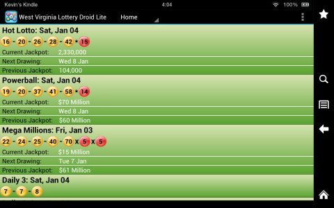 Kentucky Lottery Droid Lite截图2