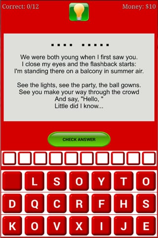 Quiz Lyrics Taylor Swift截图2