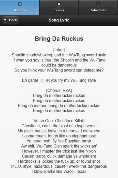 Wu-Tang Clan All Lyrics截图4