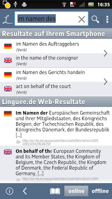 W&ouml;rterbuch Linguee截图3