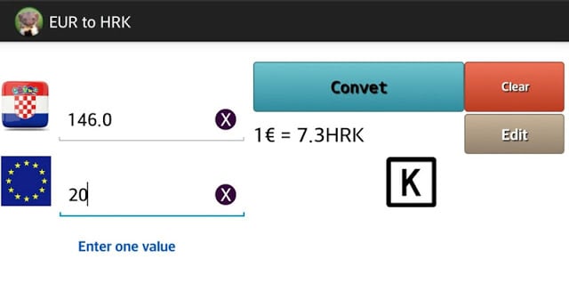 Euro to HRK converter截图3