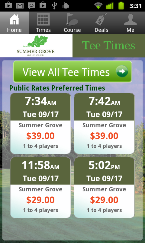 Summer Grove Golf Tee Ti...截图1