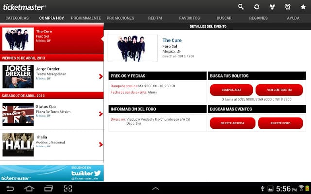 Ticketmaster M&eacute;xico截图1