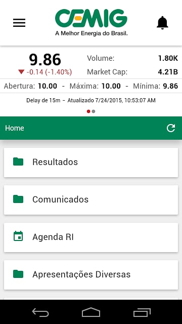 CEMIG Rela&ccedil;&otilde;es com Investidore截图2