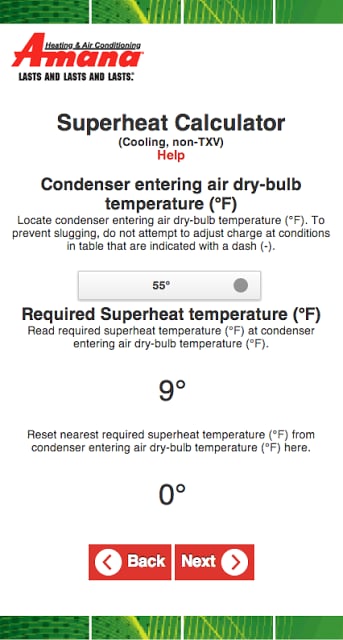 Amana Superheat Calculator截图1